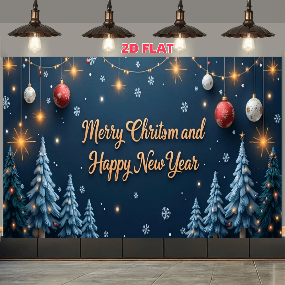 1 Stück süßer Weihnachtsmann Fahne, Polyester Stoff Türvorhang, Fotobox Requisite Hintergrund mit Schneemann Szene, Weihnachtsbaum, fallende Schneeflocken - Neujahr Heim Party Dekoration Flagge, Fröhliche Weihnachten Feier Durchgang, Feiertags Fotoshooting Hintergrund