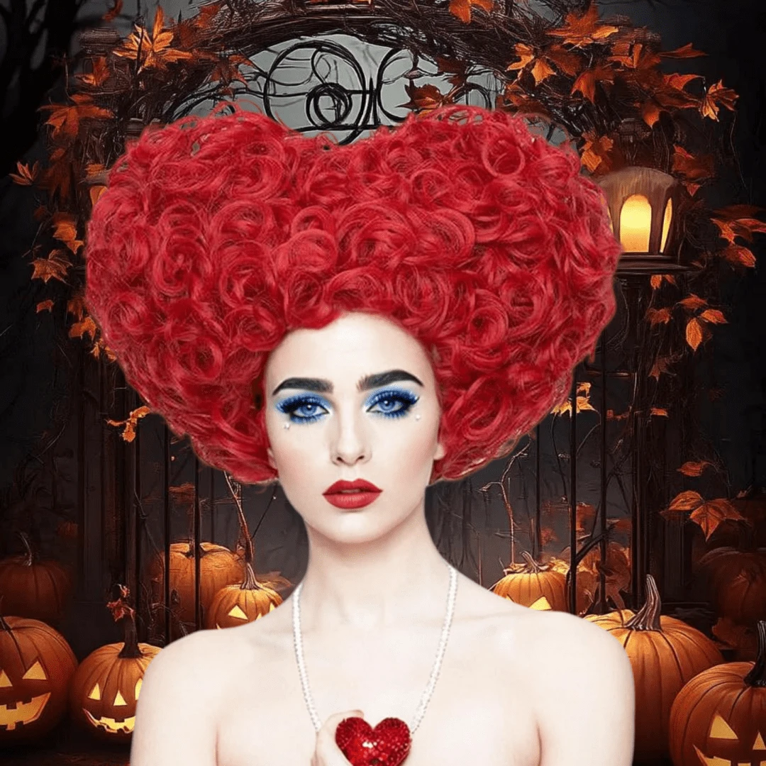 Synthetic Hair Heart Bun Beehive Wig Short Curly Red Cosplay Wig For Halloween Costume Party Props Glueless Heat Resistant Fiber Hair High Density Natural Looking Braided Wig Women Fancy Dress Up Wig Queen Role Play Wig Anime Comic Cartoon Movie Cosplay Wig For Holiday Gifts For Birthday - View 1
