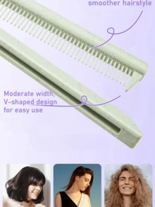 1pc Wheat Straw Flat Hair Brush With Clip Board, Salon Hair Brush Smooth Hair Material, Hair Styling Straightening Iron V-Shape Hair Straightening Brush, Women & Girls Hair Brush, Styling Curling & Straightening Brush