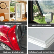 10 Feet Door Draft Excluder, Self-Adhesive Rubber Soundproof Window And Door D-Shaped Seal Strip, Door Frame Gap Weather Strip