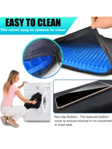 舒适透气蓝色凝胶坐垫，加厚蜂窝设计有效吸收压力，双层加厚办公椅垫，适用于办公椅、家用、汽车和轮椅，蜂窝设计透气材质