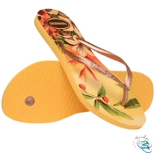 Havaianas Slim Tropical Summer Floral Delicate Women's Original Flip-Flop Sandal - Vàng/Cajá - Xem 3