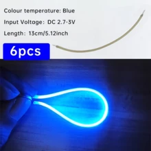 6 قطع شرائط إضاءة LED مرنة بطول 130مم/5.11بوصة ~ 300مم/11.81بوصة، باللون الأزرق، ساطعة ومرنة لل- DIY، تعمل بالبطارية 3 فولت (البطاريات غير مشمولة)، ديكور لغرفة المعيشة، عيد الهالوين/عيد الميلاد