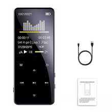 1pc Portable Bluetooth Mp4/Mp3 Player, Sleek Metal & Glass Material, Hi - Fi Music Player;  Modern & Stylish Style, Glossy Multi - Colored Look, Compact Rectangular Shape, High - Fidelity Sound & Versatile Function (E - Book, Alarm, Recorder, Video Playback) Detail, Ideal For On - The - Go Music Enjoyment.  Bluetooth Media Player Perfect For Daily Commute, Workout Sessions, Year - Round Portable Entertainment & Great As A Gift For Music Lovers, Students On Birthdays, Christmas. (Black) - 黑色 - 查看 4