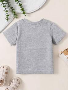 Bobbee Goods Printed Children's T-Shirt For Painting, 100% Cotton Girl's Blouse - 灰色 - 查看 2