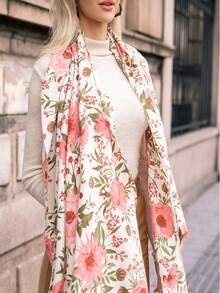 1 pieza Bufanda ligera de estilo cachemira sintética para mujer, para Navidad y otoño/invierno, accesorio de viaje, chal, calentador de cuello, accesorio de moda, cálido, lujoso, fiesta de Navidad, favor de fiesta, regalo, uso diario en el hogar, estilo largo para protección del cuello - Multicolor - Ver 1