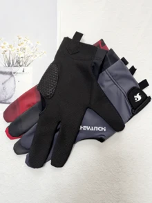 男女通用三指全指台球手套 - 弹性透气防滑，带搭扣，红/黑/灰配色，男女通用，提升视野和控球能力，台球配件，台球装备，均码，运动手套，台球手套，台球配件