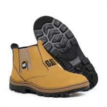 Kit Botina Masculina Bota Com Elástico Com Chinelo Caterpillar Calce Fácil Trabalho Passeio Dia a Dia Festas Resistente Elegante Com Carteira Alta Qualidade