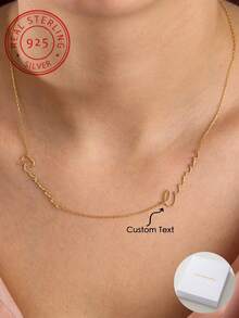 Un collar colgante de plata de ley 925 y elegante con nombre personalizado doble, un regalo único y significativo, un accesorio y joyería de luces cálida y única, accesorios de joyería de lujo para mujeres y hombres