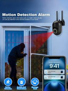 closeli 1pc Indoor/Outdoor Home Security Camera, 8-Light Bulb Camera, 1080P HD, Night Vision, Remote Mobile Viewing, 360° Full View, Suitable For Family Protection, Pet Monitoring, Home Surveillance, With Motion Detection, Two-Way Audio, Siren Alarm, TF Card Storage, WiFi Connection For Mobile & PC - Multicolor - View 4