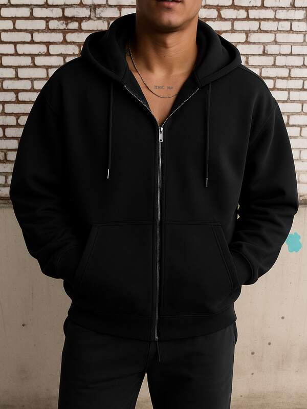 Unisex American Style Zip-Up Hoodie Sweatshirt, Casual Jacket, Versatile, Autumn/Winter