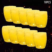 20PCS/10PCS/5PCS/3PCS混色许愿灯，写下您的愿望并让它们飞上天空，适合家庭团聚，纪念派对，婚礼祝福，以及书写浪漫的爱情故事。 - 彩色 - 查看 17
