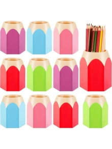1/2/5pcs Pencil Shaped Cups, Suitable For Classroom Pencil Dispenser, Bulk Cute Pencil Storage Box, Desktop Colorful Makeup Brush Container, Decor For School, Home And Office, Great Back To School Gift, Birthday Gift For Friends, Halloween, Christmas Holiday Present