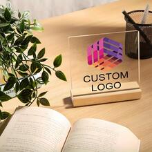 2D Plat 1pc Customizable Acrylic Logo Display Board Personalized Corporate Sign, Versatile Indoor & Outdoor Decor, No Electricity Needed.
