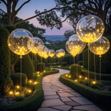 10/20 Pack LED Balloons, 24 Inches Light Up Balloons, Clear Helium Bobo Balloons, Glow Bubble With String Lights For Valentines Day, Halloween, Christmas, Wedding, Birthday Party Decoration - 彩色 - 查看 7