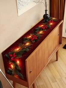 1 szt. bieżnik świąteczny – wzór gałązki sosny, elegancka dekoracja stołu w jadalni, nadaje się do kuchni, stolika kawowego, biura – druk płaski 2D, wytrzymały materiał poliestrowy, idealny na świąteczne dekoracje, wystrój domu na święta, tworzenie ciepłej, świątecznej atmosfery, świąteczny wzór tekstylny – obrus świąteczny w różnych rozmiarach, wystrój świąteczny, łatwa w pielęgnacji tkanina, idealna do dekoracji świątecznych i świątecznego stołu w jadalni - Wielokolorowe - Zobacz 3