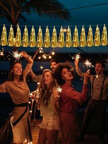 1/2 Set de borlas de metal con lámina de oro, borlas de guirnalda, adecuado para bodas, despedidas de soltero, fiestas temáticas, fiestas de cumpleaños