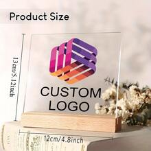 2D Plat 1pc Customizable Acrylic Logo Display Board Personalized Corporate Sign, Versatile Indoor & Outdoor Decor, No Electricity Needed.