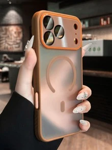 Luxury All Inclusive Lens Protection Magnetic Soft Phone Case Compatible With IPhone 17 16 15 14 13 12 Pro Max 17Air Shockproof Bumper Back Cover - Brown - View 4