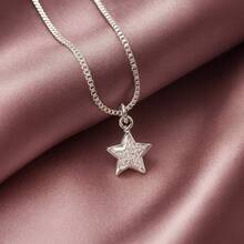 Star Point Of Light Necklace 45 Cm Pure 925 Silver - Bạc - Xem 2