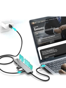 Hub Adapter 7 Ports USB 2.0 USB 3.0 Hub Type C 7 In 1 Usb 3.0 Usb-C USB-C Input - 灰色 - 查看 5