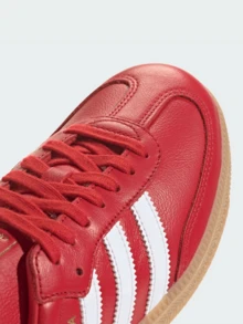Adidas Originals Adidas Samba OG Premium Sneakers, Timeless Retro Trainers In Fall Tones, Leather & Suede Construction, Low-Top Casual Sneaker For Outdoor, Sports, Sambas For School And Work, Daily Shoes For Skate Outfit - Màu đỏ thẫm / Trắng mây / Kẹo cao su - Xem 3