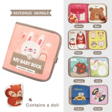抗撕裂柔软婴儿书籍、安静书籍、布书、布艺活动早教书籍玩具、婴儿礼物、圣诞礼物、新年礼物 - 彩色 - 查看 13