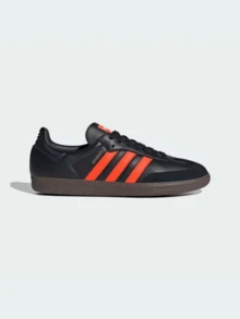Adidas Originals Adidas Samba OG Premium Sneakers, Timeless Retro Trainers In Fall Tones, Leather & Suede Construction, Low-Top Casual Sneaker For Outdoor, Sports, Sambas For School And Work, Daily Shoes For Skate Outfit - 核心黑/衝擊橙/膠 - 查看 1