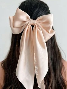 1 kẹp tóc cá nhân hóa có tên của bạn, 1 phụ kiện tóc nơ tùy chỉnh, tùy chỉnh với các ngày có ý nghĩa như sinh nhật, kỷ niệm, đồ trang trí tóc nhung, phù dâu, quà tặng cho bạn thân hoặc tên cặp đôi, thanh lịch khi đeo - Nhiều màu - Xem 5
