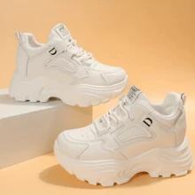 Women's Chunky Sneakers With Hidden Wedge Heel, Retro/Chunky Sneakers, Versatile Casual Platform Sneakers, Spring & Autumn 2025