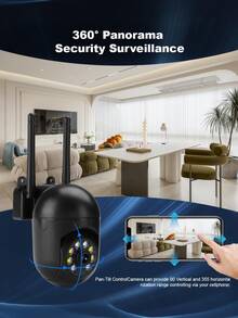 closeli 1pc Indoor/Outdoor Home Security Camera, 8-Light Bulb Camera, 1080P HD, Night Vision, Remote Mobile Viewing, 360° Full View, Suitable For Family Protection, Pet Monitoring, Home Surveillance, With Motion Detection, Two-Way Audio, Siren Alarm, TF Card Storage, WiFi Connection For Mobile & PC - Multicolor - View 3