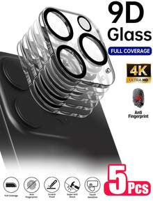 5 Packs Camera Lens Protective Film For IPhone 16e14 Pro Max Phone 15 Pro Max 16Promax Phone 14 Pro 13 15 Plus Accessories Camera Screen Cover 9H Glass Unbreakable Protective Case