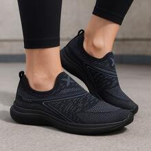 Tênis Meia Feminino – Design Anatômico, Calce Fácil e Conforto Ideal Para Qualquer Ocasião. - PRETO/PRETO - Visão 3