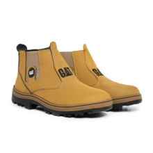 Kit Botina Masculina Bota Com Elástico Com Chinelo Caterpillar Calce Fácil Trabalho Passeio Dia a Dia Festas Resistente Elegante Com Carteira Alta Qualidade