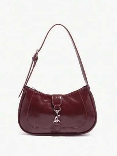 1个Novachic复古简约新月形可调节肩带手提包，适合约会、外出、派对等场合。