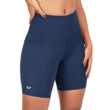 Women Sports Shorts - Navy Blue - View 2