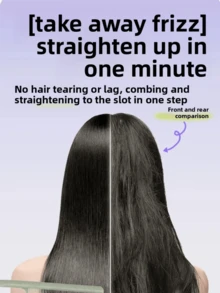 1pc Wheat Straw Flat Hair Brush With Clip Board, Salon Hair Brush Smooth Hair Material, Hair Styling Straightening Iron V-Shape Hair Straightening Brush, Women & Girls Hair Brush, Styling Curling & Straightening Brush