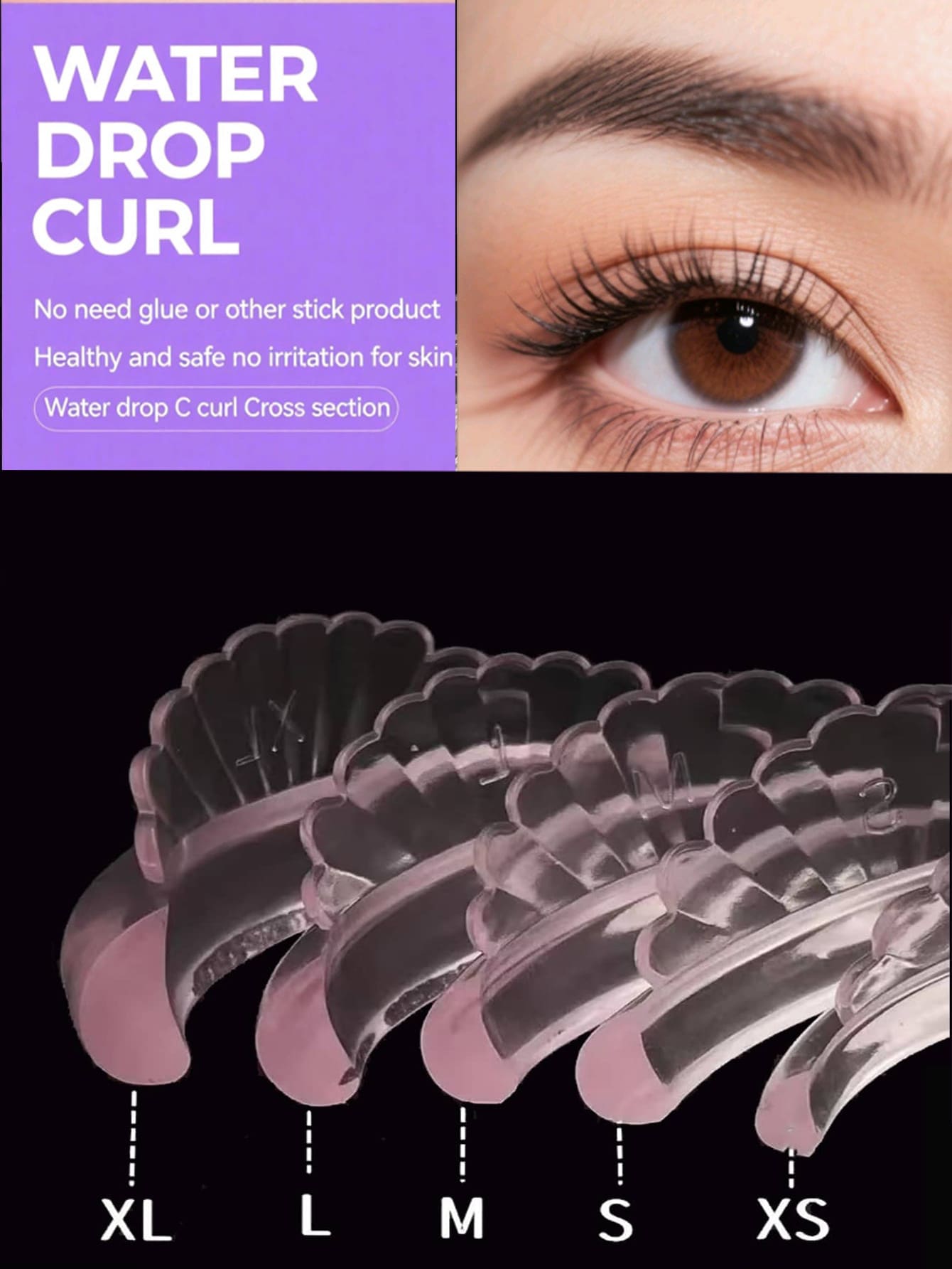 10Pcs 5 Sizes Jelly Lash Lift Pads - Self-Adhesive Silicone C-Curl Shields, Glue-Free Eyelash Lifting Tool For Home & Salon DIY Lash Perming,Cheap,Stocking Stuffers,Makeup,Makeup Tools,Cheap Stuff,Gifts,Gifts For Women,Christmas Gifts - Baby Pink - View 1