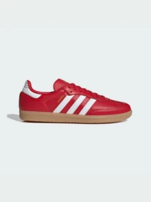 Adidas Originals Adidas Samba OG Premium Sneakers, Timeless Retro Trainers In Fall Tones, Leather & Suede Construction, Low-Top Casual Sneaker For Outdoor, Sports, Sambas For School And Work, Daily Shoes For Skate Outfit - Màu đỏ thẫm / Trắng mây / Kẹo cao su - Xem 1