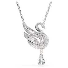 SWAROVSKI SWAN 新款維也納白色天鵝項鍊女鎖骨鍊女送母親送女友送愛人生日禮物開學禮物聖誕禮物結婚禮物 - 白色 - 查看 1