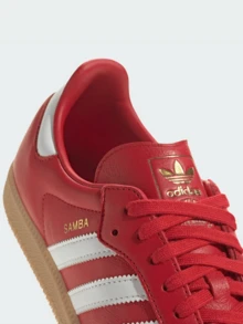 Adidas Originals Adidas Samba OG Premium Sneakers, Timeless Retro Trainers In Fall Tones, Leather & Suede Construction, Low-Top Casual Sneaker For Outdoor, Sports, Sambas For School And Work, Daily Shoes For Skate Outfit - Màu đỏ thẫm / Trắng mây / Kẹo cao su - Xem 4