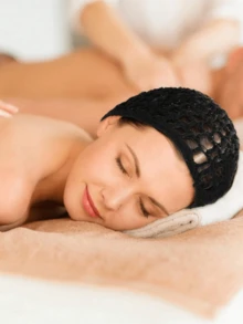 1 pieza Red de pelo de mujer de seda sintética suave de ganchillo, cubierta para cabello largo y corto rizado (negro) - Negro - Ver 4