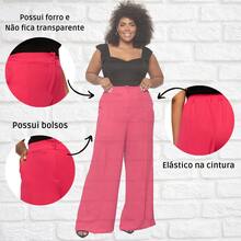 Plus Size Pantalona Pants With Button - 米色 - 查看 6