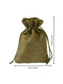 10/20/30/50 件圣诞红和绿色亚麻抽绳礼品袋 - 耐用、天然纤维袋，适用于婚礼、派对、生日等 - 非常适合糖果、巧克力、珠宝和礼品、婚礼回礼 | 天然纤维袋 | 耐用礼品袋、亚麻礼品袋 - 彩色 - 查看 5