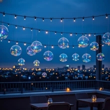 10/20 Pack LED Balloons, 24 Inches Light Up Balloons, Clear Helium Bobo Balloons, Glow Bubble With String Lights For Valentines Day, Halloween, Christmas, Wedding, Birthday Party Decoration - 彩色 - 查看 4