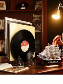 1 pezzo/2 pezzi Supporto per dischi in vinile in acrilico, Supporto espositivo per dischi in vinile trasparente in acrilico, Supporto per dischi in vinile in acrilico a più slot, Supporto per dischi in vinile a design curvo in acrilico, Organizer per conservazione ed esposizione di dischi in vinile, Organizer per dischi in vinile da scrivania in acrilico, Supporto espositivo in acrilico multifunzione (per dischi e cartelli)