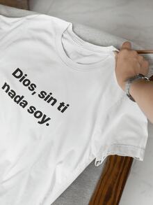 playera de religio ¨dios sin ti no soy nada¨ unisex - Blanco - Ver 2