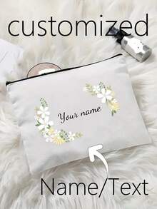 花朵,蝴蝶,蝴蝶结,万圣节,圣诞节,手拿包,零钱包,洗漱用品,化妆包,DIY,送女朋友,情人节,送妈妈,母亲节,旅行,包包,女包,旅行必备,布包,定制名字,秋季新款时尚,圣诞礼物,节日必备 - 米色 - 查看 1