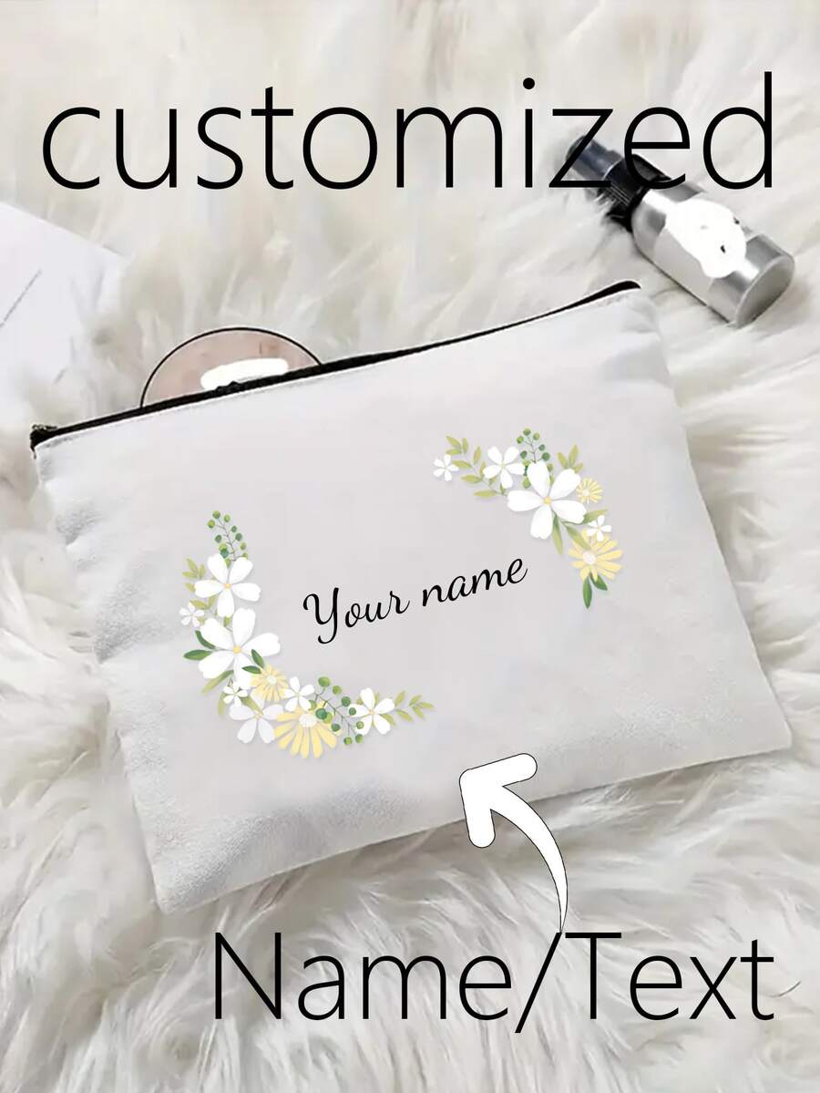 花朵,蝴蝶,蝴蝶结,万圣节,圣诞节,手拿包,零钱包,洗漱用品,化妆包,DIY,送女朋友,情人节,送妈妈,母亲节,旅行,包包,女包,旅行必备,布包,定制名字,秋季新款时尚,圣诞礼物,节日必备 - 米色 - 查看 1