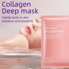 Collagen Face Mask – Hydrating & Anti-Aging Collagen Sheet Masks, Deep Hydration, Smooths Fine Lines, Overnight Face Mask For Radiant Skin, Pore Minimizing, Elasticity Improvement, Local Warehouse,Back To School - Hồng - Xem 6